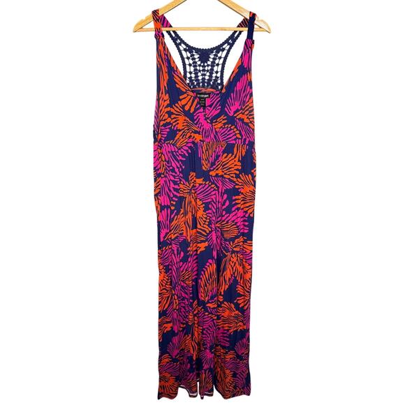 Lane Bryant Dress 18/20 Plus Maxi Dress With Crochet Racerback Vacay - Picture 2 of 4